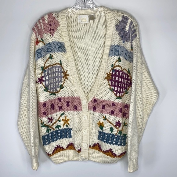 Vintage Needles & Yarn Button Front Cardigan Size Medium - Picture 1 of 8